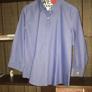LL Bean Sz M Blouse PERFECT EUC Beautiful  Blue